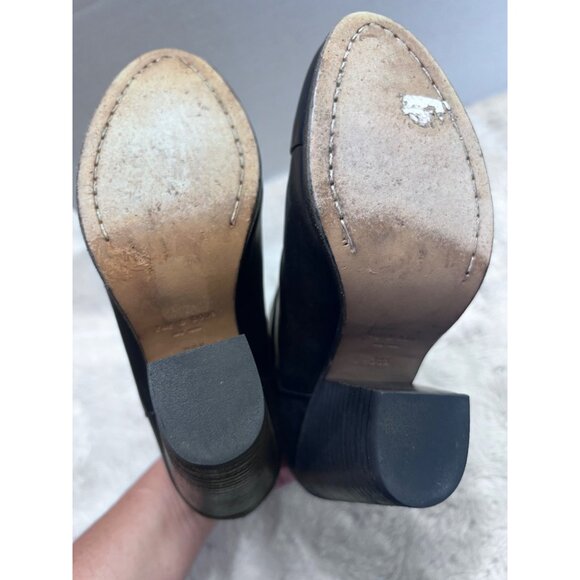 Rag & Bone Harrow Black Ankle Booties With Chunky Heel & Buckle Strap women size - Picture 7 of 9